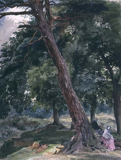 Landschap met Bomen en Figuren door Thomas Collier